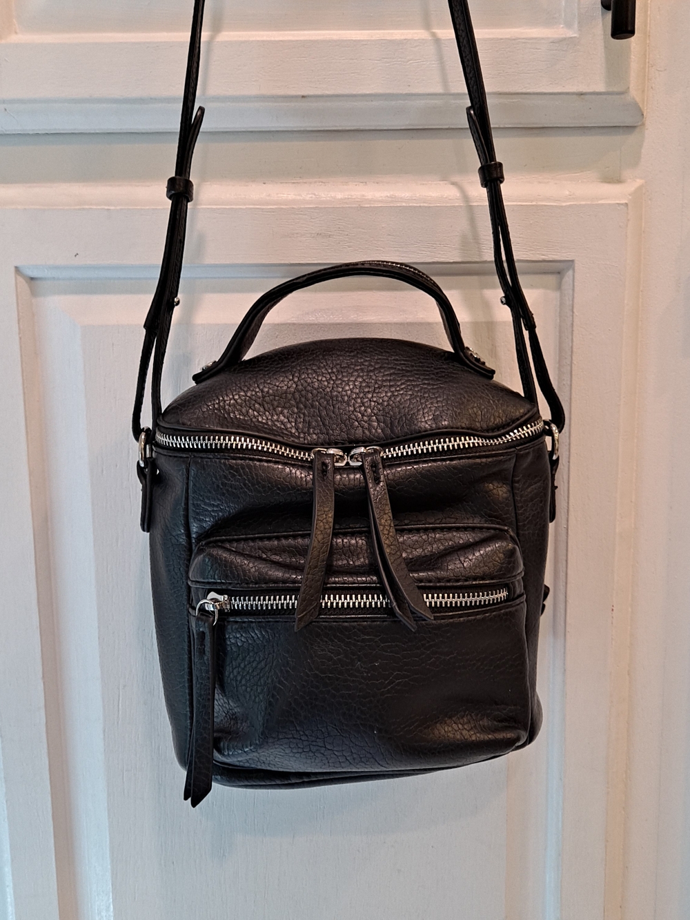 Urban Expressions Black Pebbled Certified Vegan Leather Crossbody Mini Bag